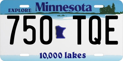 MN license plate 750TQE
