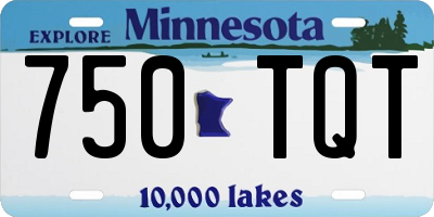MN license plate 750TQT