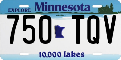 MN license plate 750TQV