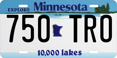 MN license plate 750TRO
