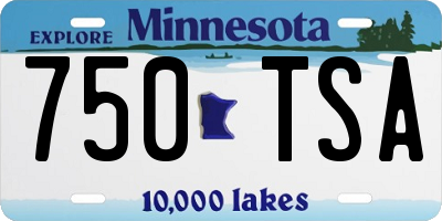 MN license plate 750TSA