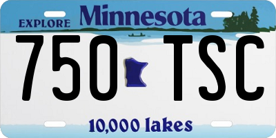 MN license plate 750TSC