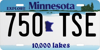 MN license plate 750TSE