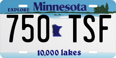 MN license plate 750TSF