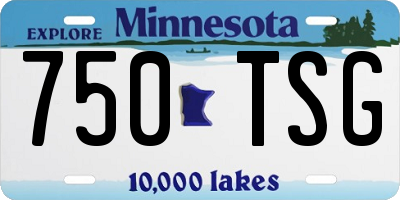 MN license plate 750TSG