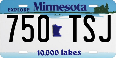 MN license plate 750TSJ