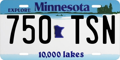 MN license plate 750TSN