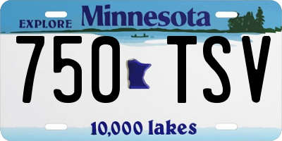 MN license plate 750TSV