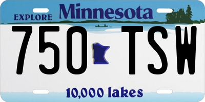 MN license plate 750TSW