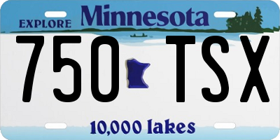 MN license plate 750TSX