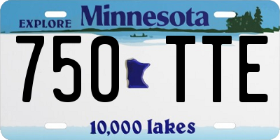 MN license plate 750TTE