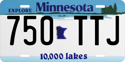 MN license plate 750TTJ