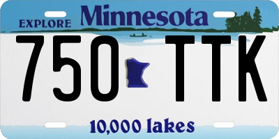 MN license plate 750TTK