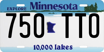 MN license plate 750TTO