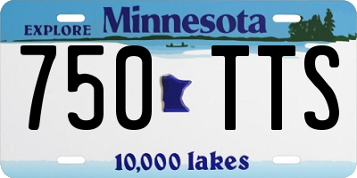MN license plate 750TTS