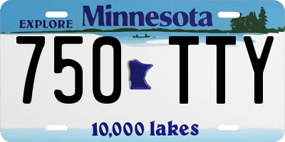 MN license plate 750TTY