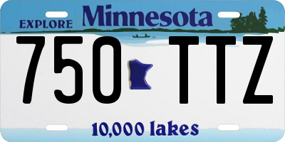 MN license plate 750TTZ