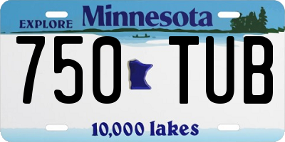 MN license plate 750TUB