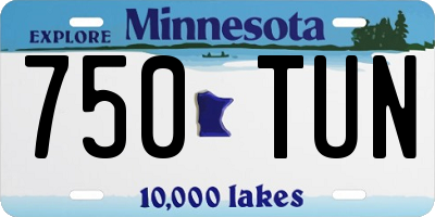 MN license plate 750TUN