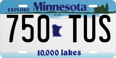 MN license plate 750TUS