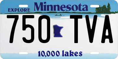 MN license plate 750TVA