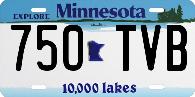 MN license plate 750TVB