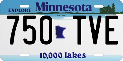 MN license plate 750TVE