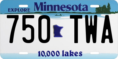 MN license plate 750TWA