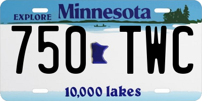 MN license plate 750TWC