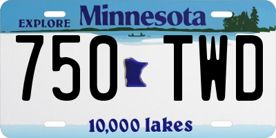 MN license plate 750TWD