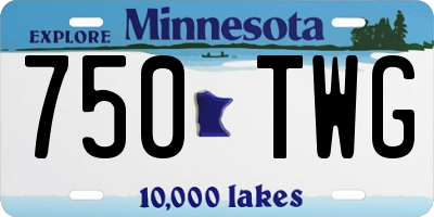 MN license plate 750TWG