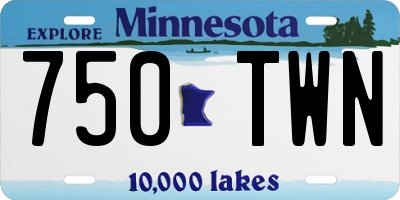 MN license plate 750TWN