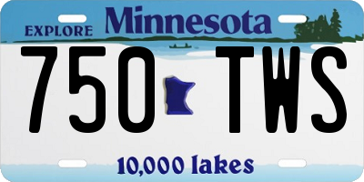 MN license plate 750TWS