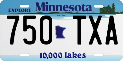 MN license plate 750TXA