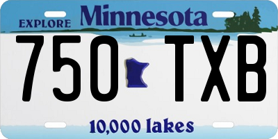 MN license plate 750TXB