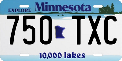 MN license plate 750TXC