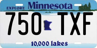 MN license plate 750TXF