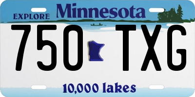 MN license plate 750TXG