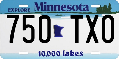 MN license plate 750TXO