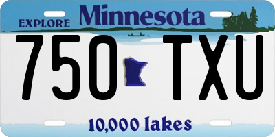 MN license plate 750TXU