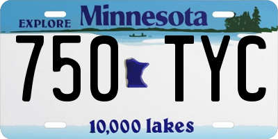 MN license plate 750TYC