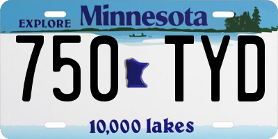 MN license plate 750TYD