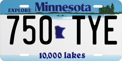 MN license plate 750TYE