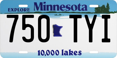 MN license plate 750TYI