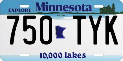 MN license plate 750TYK