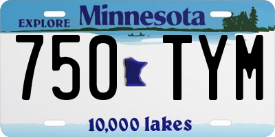 MN license plate 750TYM