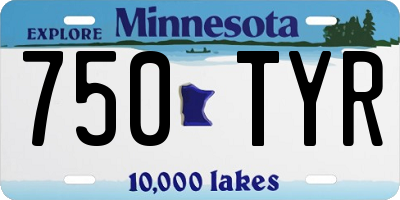 MN license plate 750TYR