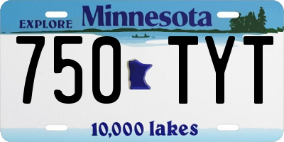 MN license plate 750TYT