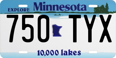 MN license plate 750TYX