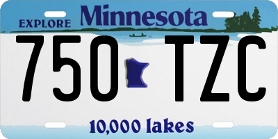 MN license plate 750TZC